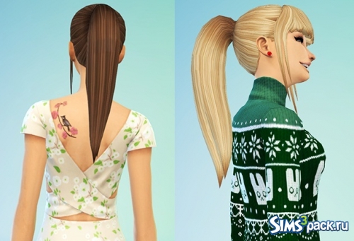 Женская прическа Ponytail with Bangs от Simsticle