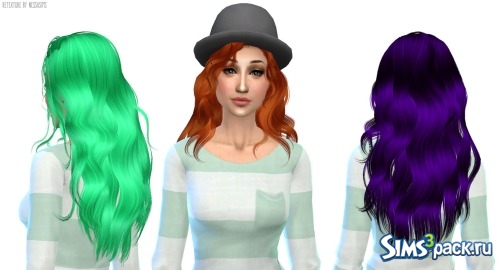 Женская прическа Newsea Hello retexture от Nessa Sims