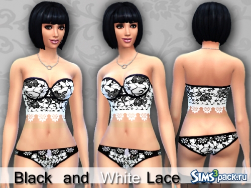 Женское нижнее белье "Black and white lace lingerie set" от Pinkzombiecupcakes