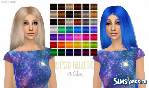 Женская прическа Alesso Galactic retexture от NessaSims