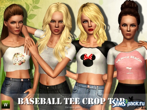 Топ для подростков &quot;Baseball Tee Crop Top&quot; от Black_Lily