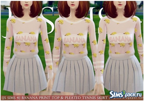 Топ Banana Print и юбка Pleated Tennis от JS SIMS