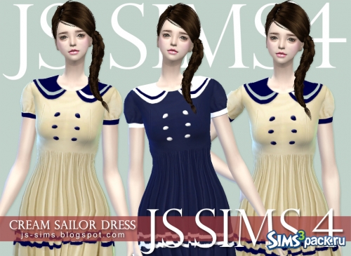 Платье "Cream Sailor Dress" от JS