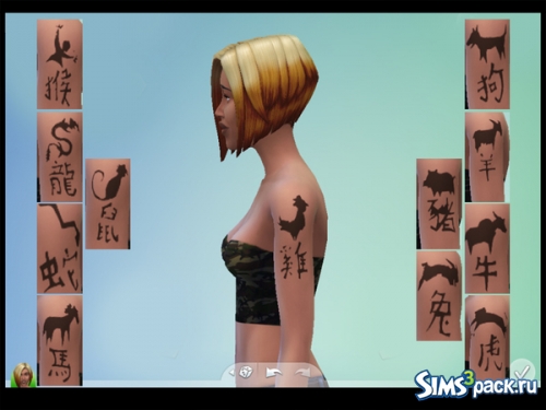 Татуировки Chinese Zodiac Tattoos от brownieswifesims