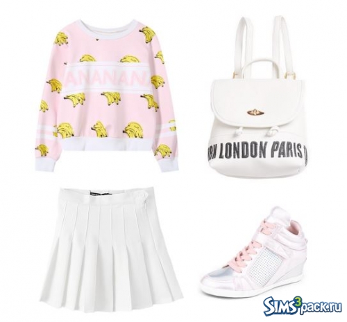 Топ Banana Print и юбка Pleated Tennis от JS SIMS