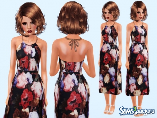 Женское платье &quot;Black & Red Floral Dress&quot; от Alexandra_Sine