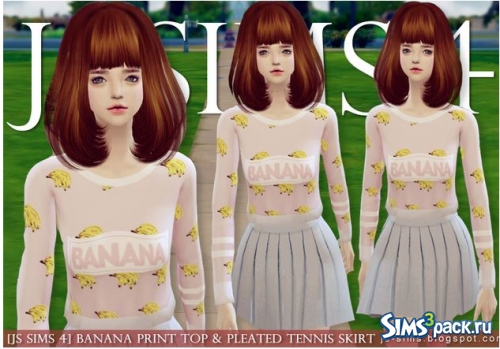 Топ Banana Print и юбка Pleated Tennis от JS SIMS