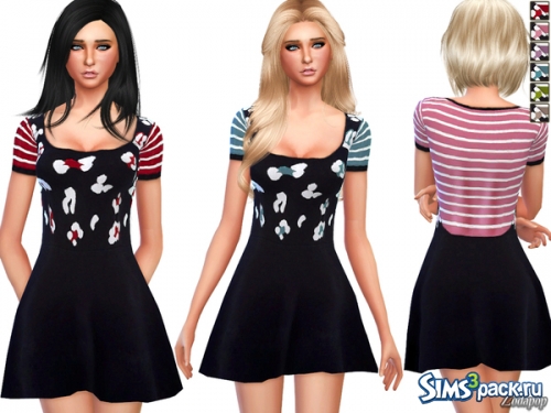 Платье (S4) Stripe Print Knitted Dress от zodapop