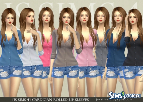 Кардиган Cardigan with Rolled Up Sleeves от JS Sims 4