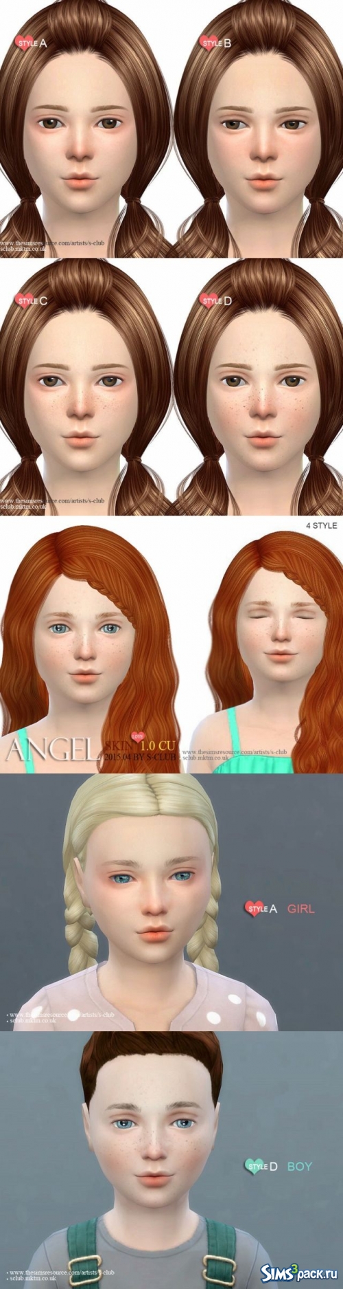 Скин для детей HS Angel skintones(CU) 1.0 от S-Club