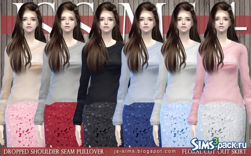 Кофта "Dropped Shoulder Seam Pullove" от JS SIMS 4