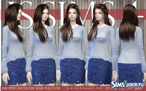 Кофта "Dropped Shoulder Seam Pullove" от JS SIMS 4