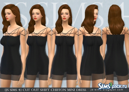 Платье CUT OUT SHIFT CHIFFON MINI DRESS от JS SIMS 4