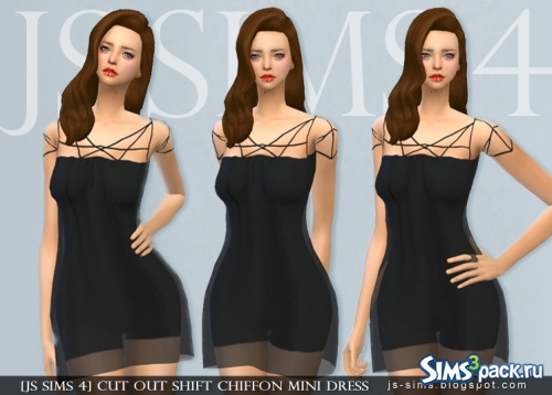 Платье CUT OUT SHIFT CHIFFON MINI DRESS от JS SIMS 4