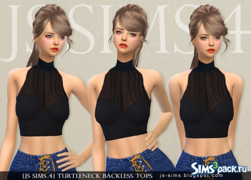 Кроп-топ Turtleneck Backless Tops от JS Sims 4