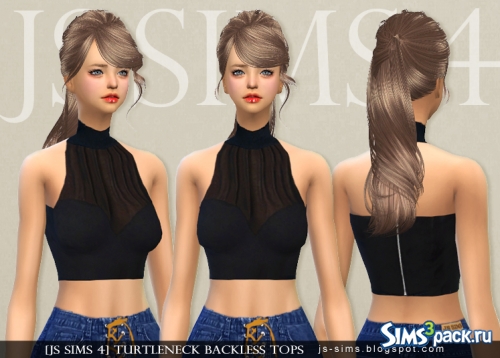 Кроп-топ Turtleneck Backless Tops от JS Sims 4