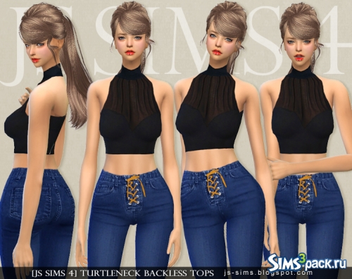 Кроп-топ Turtleneck Backless Tops от JS Sims 4