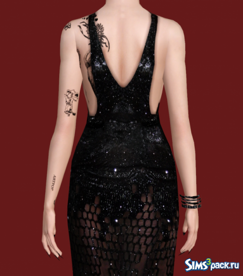 Платье Versace SS15 Black Crystal Dress от Chameleonsims