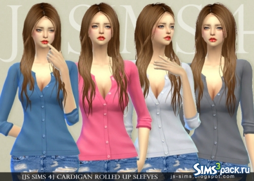 Кардиган Cardigan with Rolled Up Sleeves от JS Sims 4