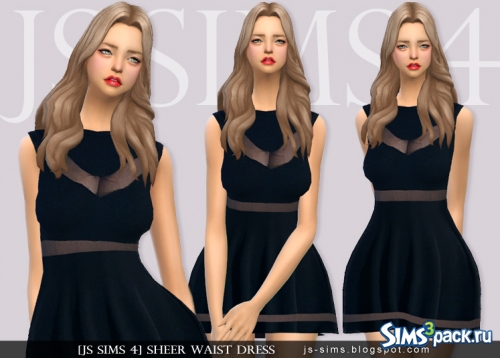 Платье Sheer Waist Dress от JS SIMS 4