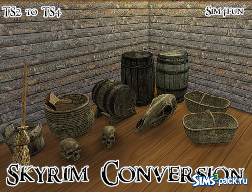 Сет мебели и декора TS2 to TS4 Skyrim Conversions от Sim4Fun