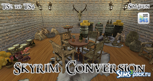 Сет мебели и декора TS2 to TS4 Skyrim Conversions от Sim4Fun