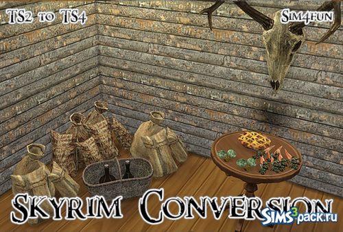 Сет мебели и декора TS2 to TS4 Skyrim Conversions от Sim4Fun