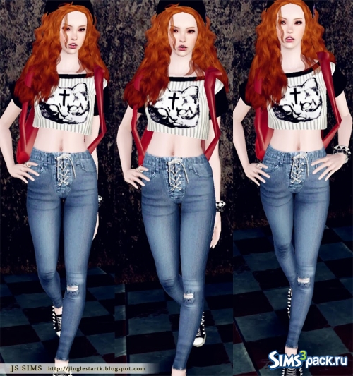 Джинсы Eyelet High Waisted Skinny Jeans от JS SIMS 3