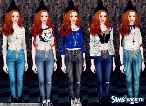 Джинсы Eyelet High Waisted Skinny Jeans от JS SIMS 3