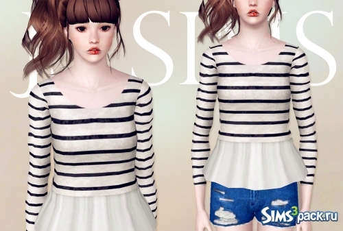 Кофта Ruffle Waist Top от JS SIMS 3