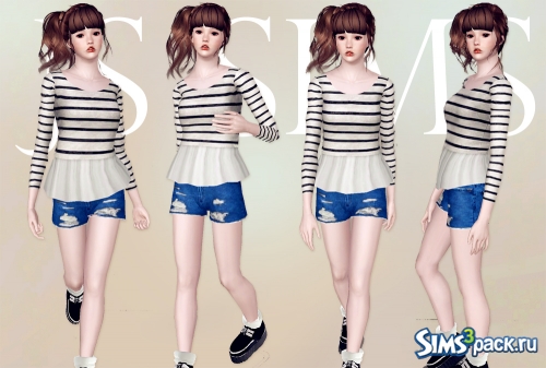 Кофта Ruffle Waist Top от JS SIMS 3