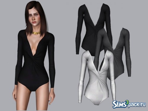 Боди &quot;Long Sleeve Deep V Neck Bodysuit&quot; от Bill Sims