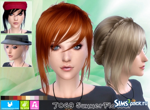 Прическа перекраска NewSea-SIMS4hair-J069f от Dachs