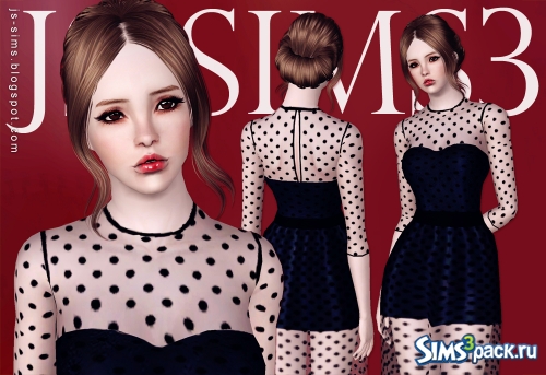 Платье Polka Dot Mesh Maxi Dress от JS SIMS 3