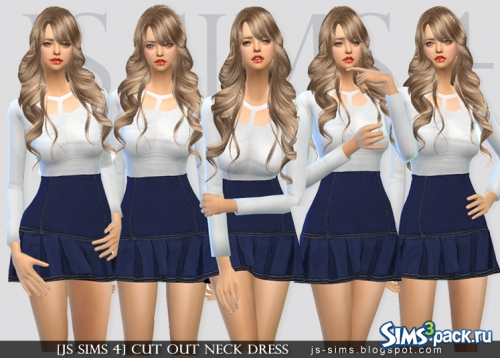 Одежда CUT OUT NECK DRESS от JS SIMS4