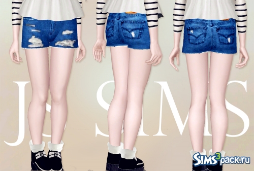 Джинсовые шорты Ripped Denim Shorts от JS SIMS 3