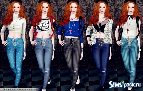 Джинсы Eyelet High Waisted Skinny Jeans от JS SIMS 3