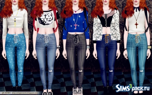 Джинсы Eyelet High Waisted Skinny Jeans от JS SIMS 3