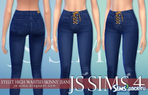 Джинсы &quot;Eyelet High Waisted Skinny Jeans&quot; от JS SIMS 4