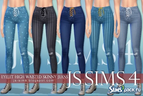 Джинсы &quot;Eyelet High Waisted Skinny Jeans&quot; от JS SIMS 4