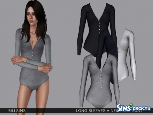 Боди &quot;Long Sleeves V Neck Bodysuit&quot; от Bill Sims