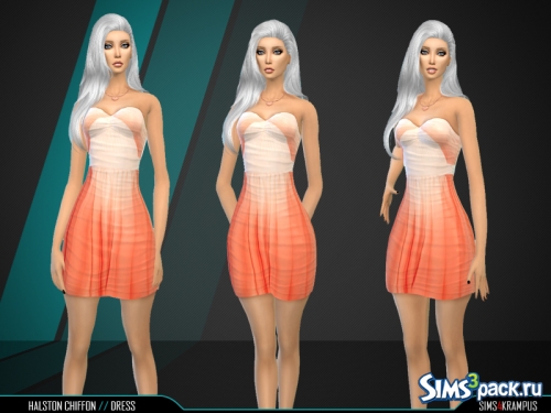 Платье Halston Chiffon от SIms4Krampus