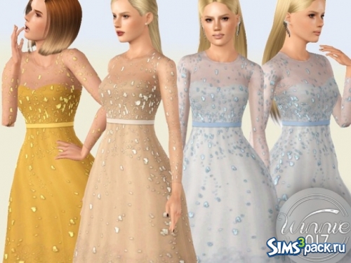 Платье Embellished Evening Gown (Lily James) от winnie017