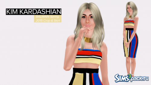 Топ и юбка Kim Kardashian от simmerpixels