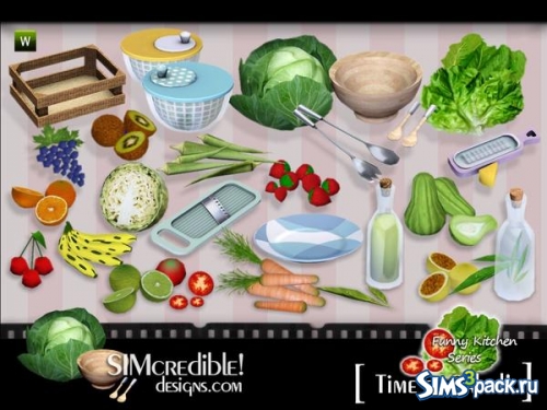 Набор обьектов "Funny Kitchen series - Time To Salad" от SIMcredible