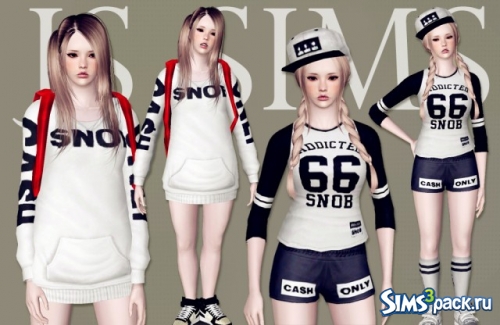 Сет мужской и женской одежды SNOB Clothing Set от JS sims3