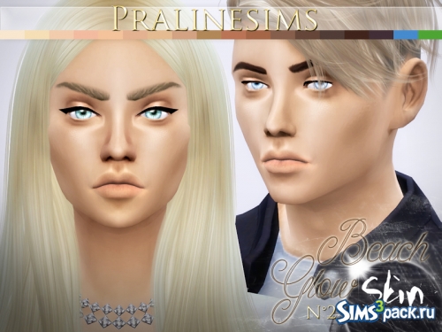 Скин женский и мужской Beach Glow Skin от Pralinesims