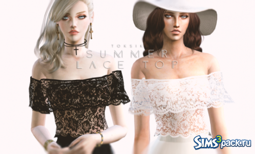 Кружевной топ "Toksik_Summer Lace Top" от JS Sims 4