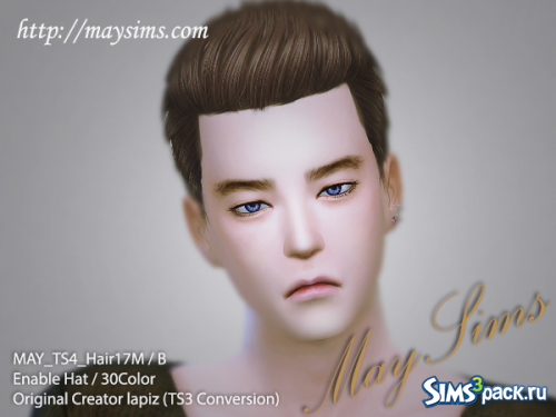 Мужская причёска _Hair17M-B (TS3 Conversion) от May Sims