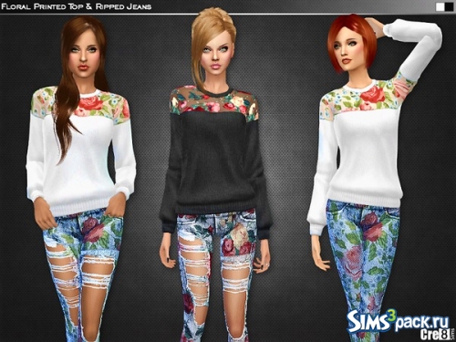 Сет женской одежды Floral Printed от Cre8Sims